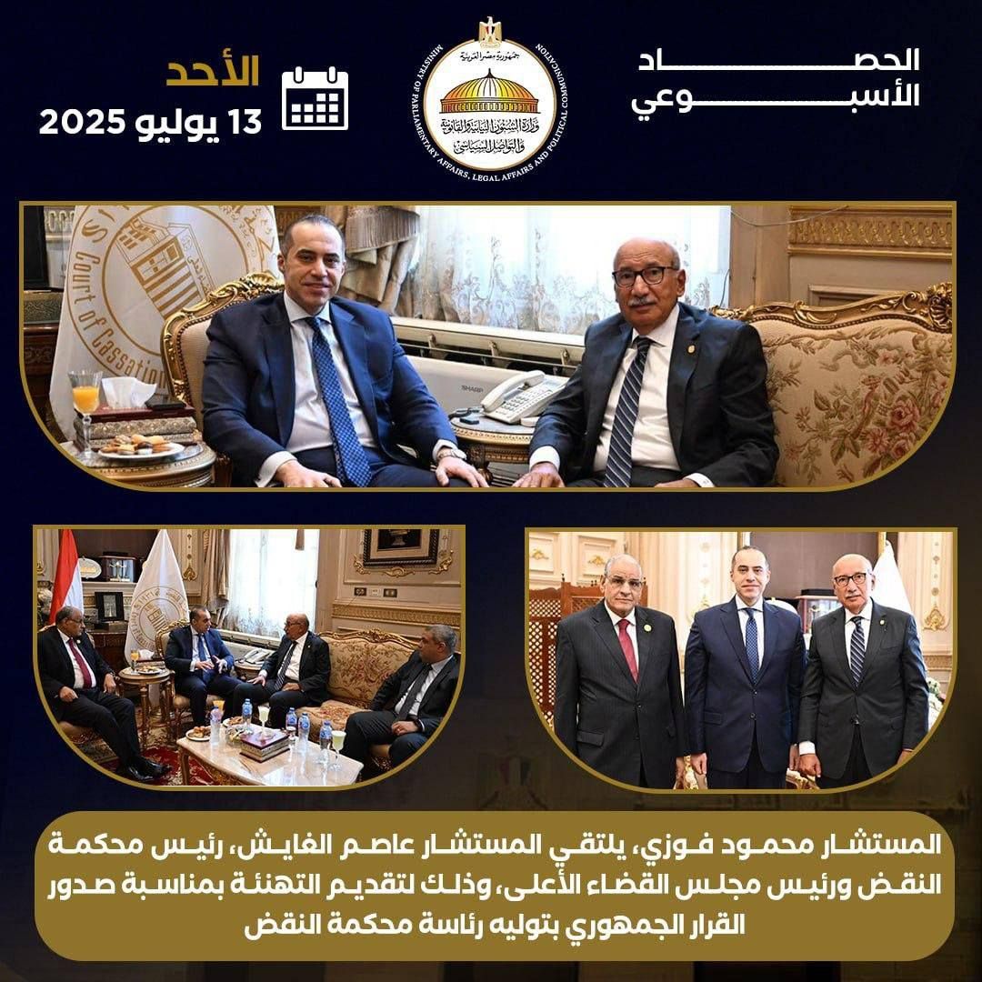 تواصل نيابي وتشريعي مكثف..وزارة الشئون النيابية تستعرض حصاد أسبوع من الحضور البرلماني للوزير محمود فوزي - الخليج الان