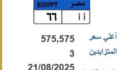 مرور مصر تطرح لوحات سيارات مميزة بالمزاد الإلكتروني وتحذر من مخالفات السكك الحديدية بعقوبات مشددة - الخليج الان