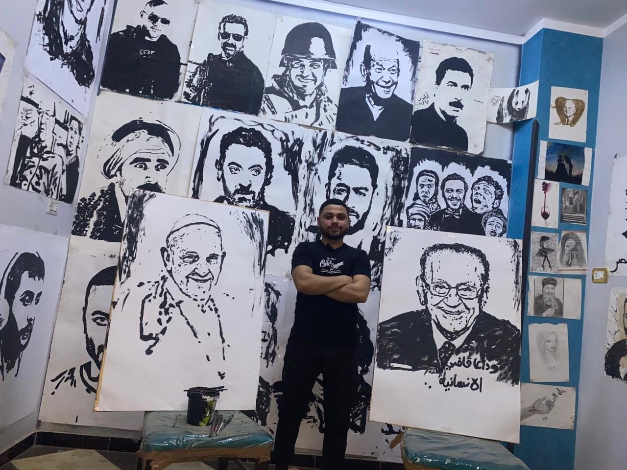 بيرسم بأيده ورجله.. ابانوب بباوي من المنيا: نفسي ادخل موسوعة جينس - الخليج الان
