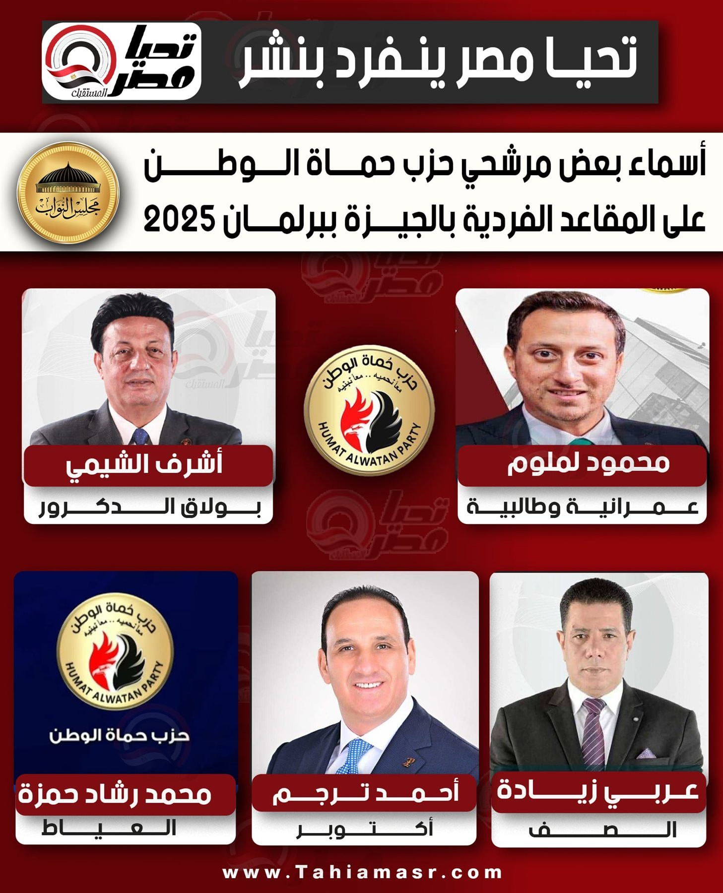 تليجراف الخليج ينفرد بنشر أسماء بعض مرشحي حزب حماة الوطن بالجيزة في انتخابات مجلس النواب 2025 - الخليج الان