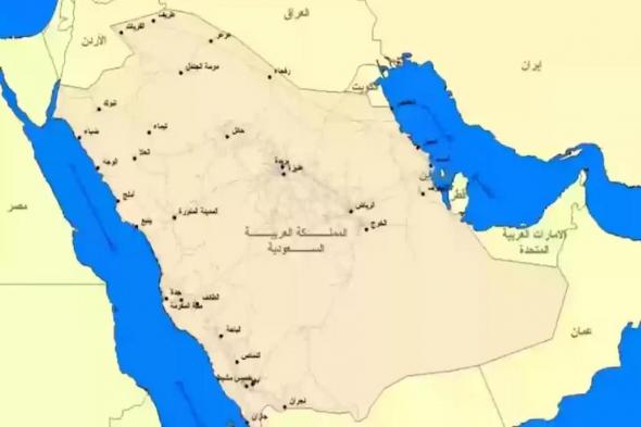 خريطة السعودية الجغرافية من شرقها إلى غربها - موقع الخليج الان